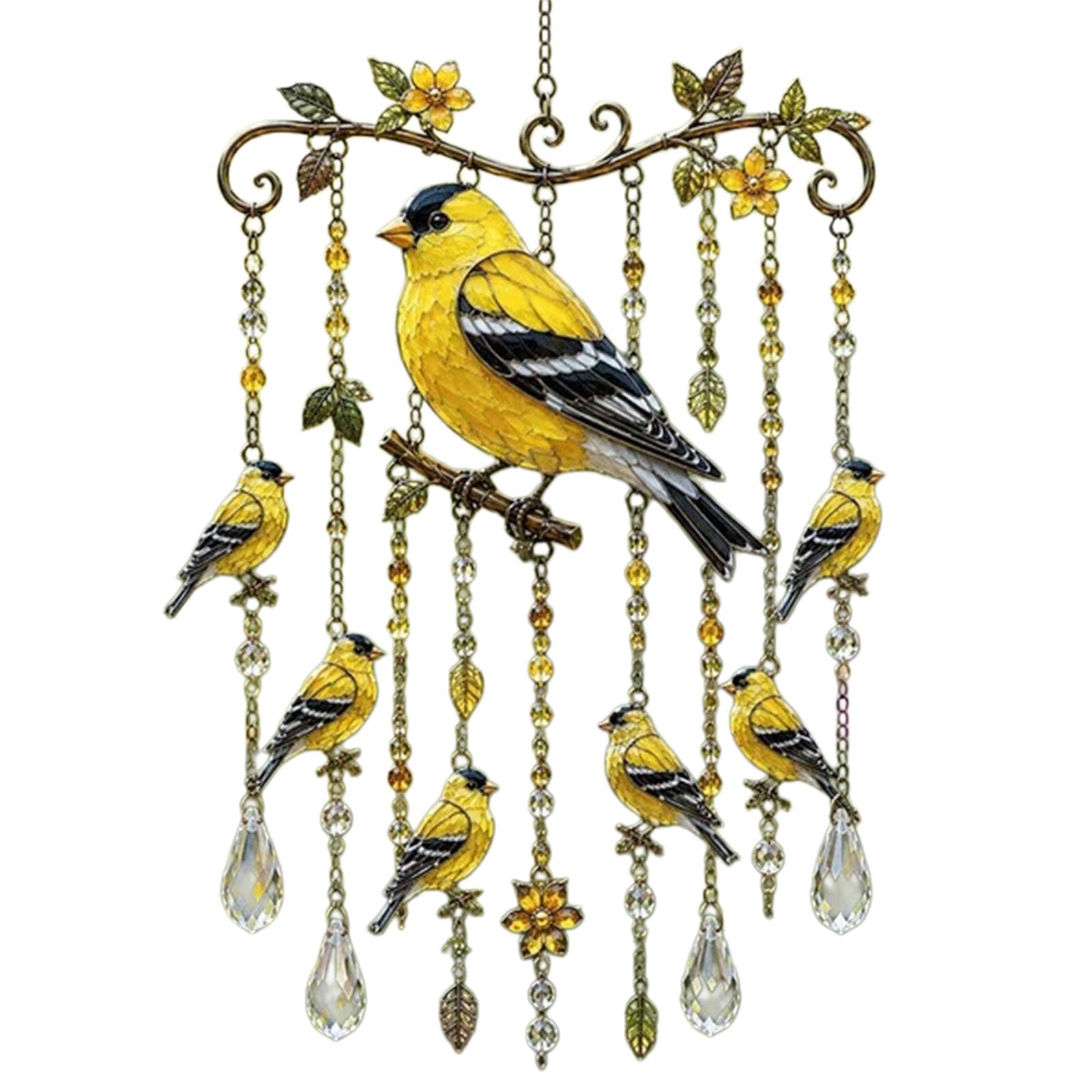 zoocco Hummingbird Wind Chimes for Outside Memorial Garden Gift (DD)