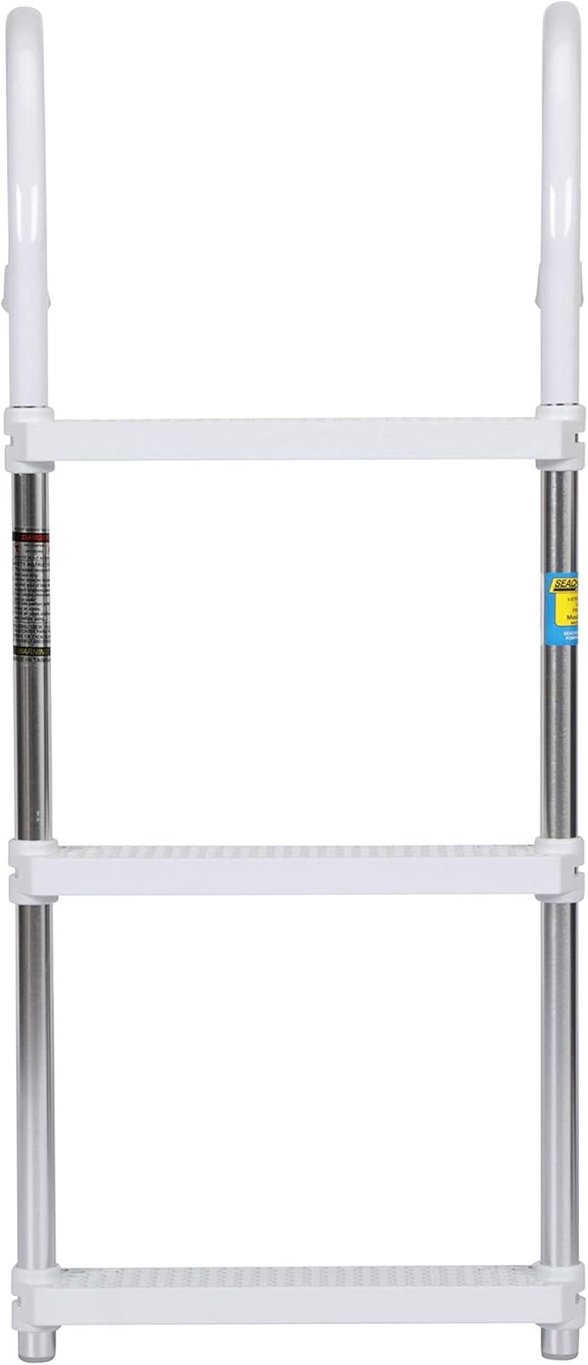 Seachoice Aluminum Boarding Ladder, 3 Steps, 15 in. Wide X 36 in. Tall