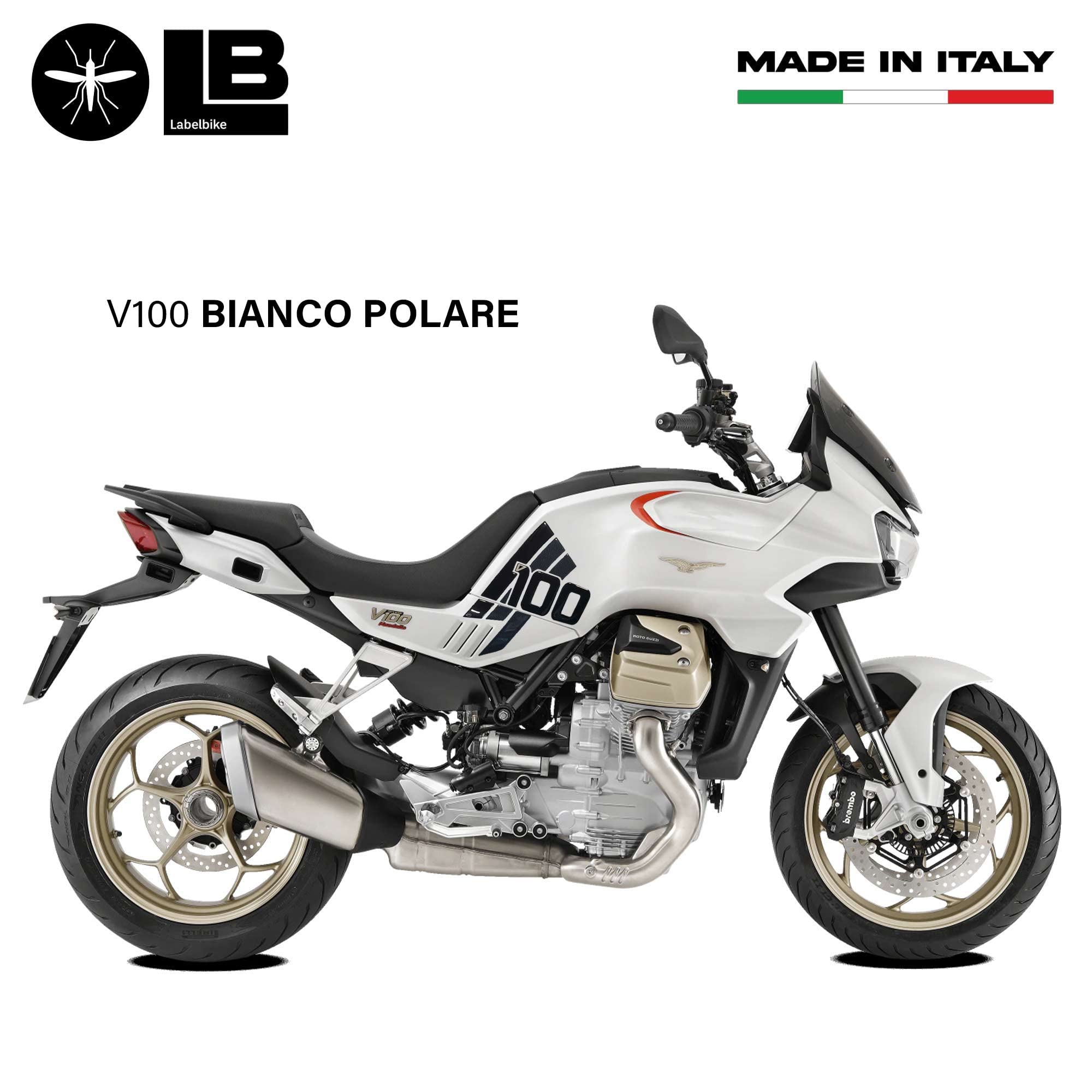 3D Tank Protector Sticker For Moto Guzzi V100 Mandello (2022-2025) – Italian Made Labelbike Decal