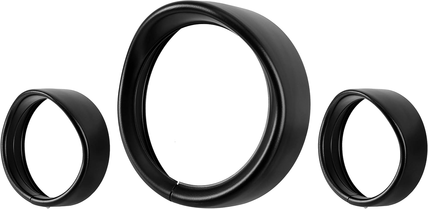 ALMULOO Headlight Trim Ring 7" & Fog Lights Rings Bezel 4.5" Compatible with Harley Electra Glide Road King Street Glide Black Decorate Cover Visor