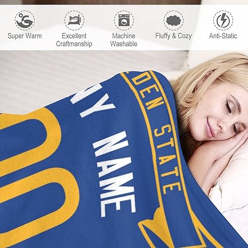 Miniatura 3 de Manta de baloncesto personalizada con número de nombre, acogedora manta de franela para hombres, mujeres, jóvenes, regalos para fanáticos