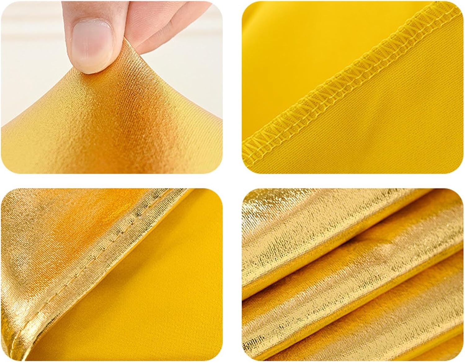 Party Cylinder Pedestal Stand Covers, Spandex Bronzing Elastic Cloth Covers for Wedding Props Babyshower Birthday Party Event Decor,Gold,All(5pcs/Set)