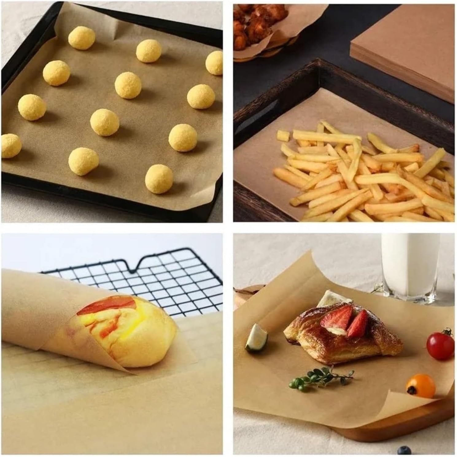 50/100PC size 25 * 35cm/20 * 20cm/20 * 30cm/30 * 40cm parchment paper baking paper oiled paper suitable for cake pastry food Bakeware(100pc-20x30cm)