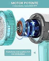 Vista 5 de BEAUTURAL - Afeitadora de tela y removedor de pelusa, desfuzzador de suéter con 2 velocidades, 2 cuchillas de acero inoxidable reemplazables