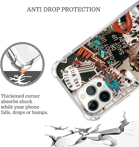 Miniatura 3 de Funda de collage de vaquera occidental para iPhone 15 Pro Max, funda de TPU única de moda para iPhone 15 Pro Max, vaquera vaquera Howdy Western