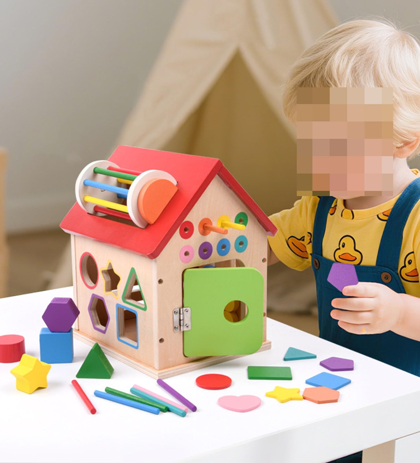 Mehrzweck-Aktivitätshaus-Spielzeug, sensorisches Lernspielzeug | Formen-Sortierbox, Spielzeug für Kleinkinder Weisheitshaus, Lernspielzeug Uhrzeit