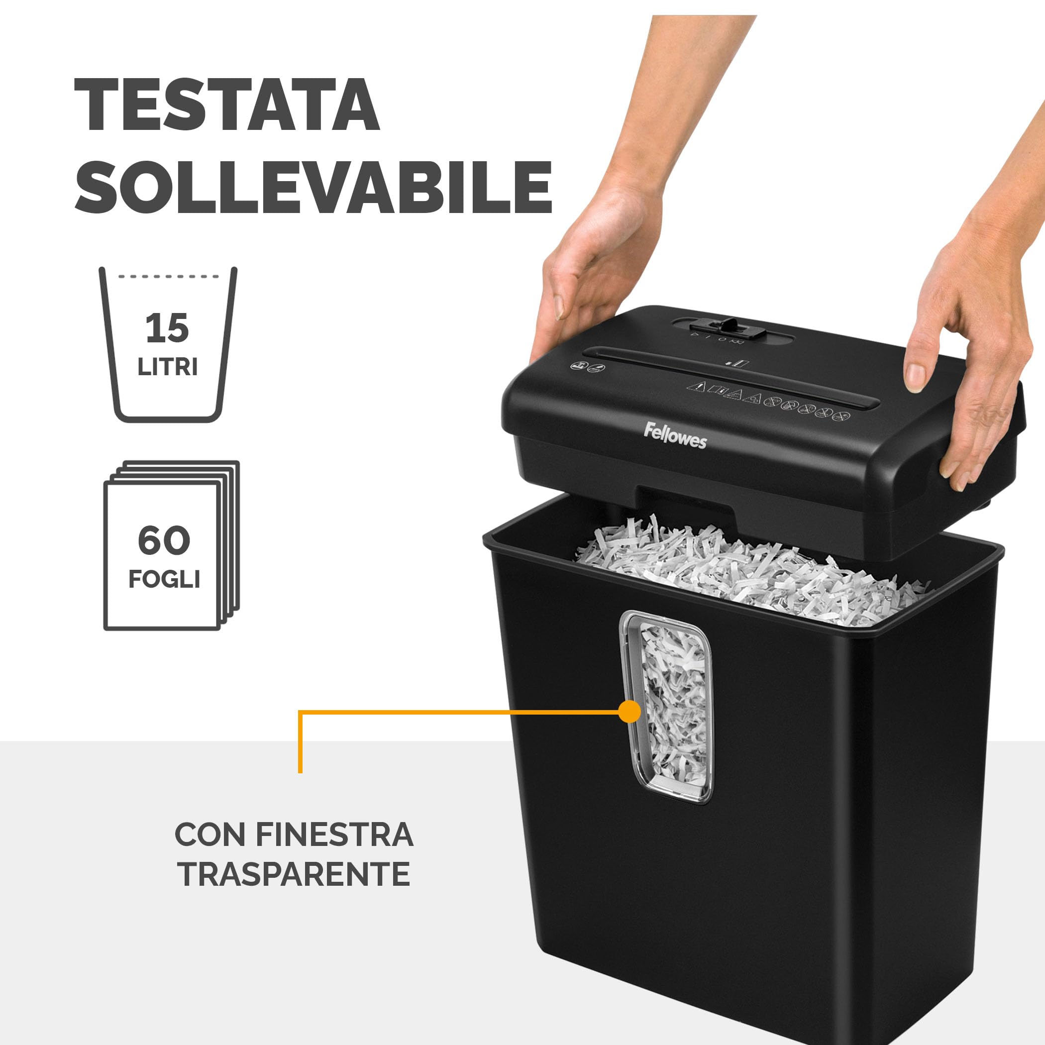 Fellowes Distruggi documenti a frammento FS-6C, 6 fogli, per casa e piccolo ufficio, nero [ESCLUSIVA AMAZON] + Olio per Distruggi Documenti, 355 ml - Olio Lubrificante con Beccuccio