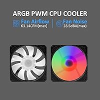 Vista 5 de Enfriador de CPU AIO de 9.449 in con ventilador de CPU RGB PWM direccionable y refrigeración líquida del radiador para Intel y AMD, bomba de espejo