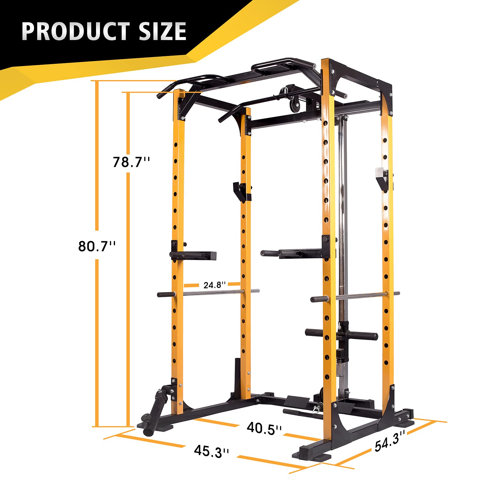 Buy Mikolo Power Cage, 1000LBS Power Rack with LAT Pull Down and 360