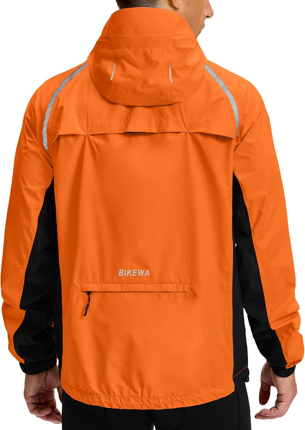 Bikewa Men's Cycling Rain Jackets Waterproof Running Bike Windbreaker Lightweight Packable Hooded Jacket - Image 2
