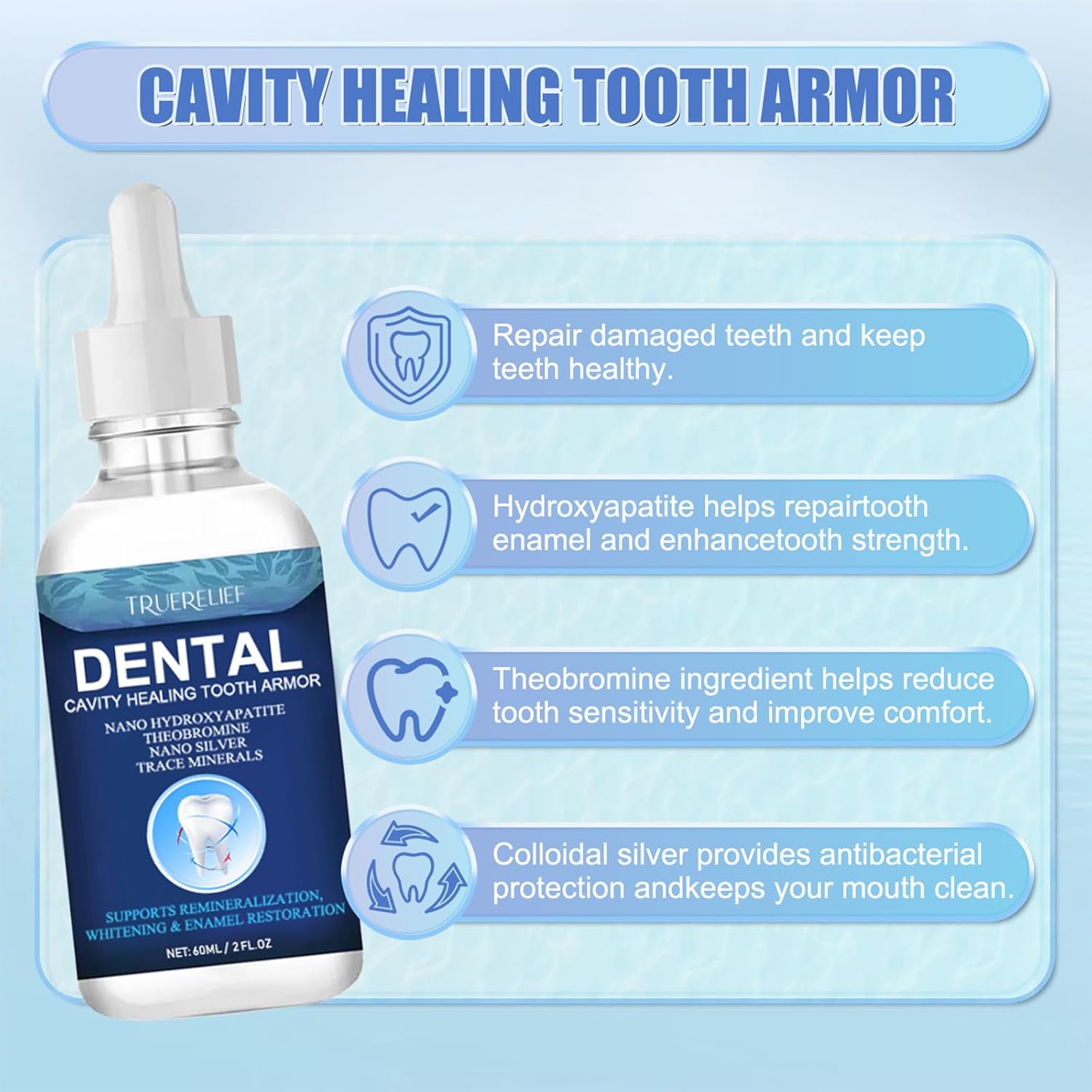 Cavity Healing Tooth Armor Liquid | Enamel Support with Hydroxyapatite | Helps Whiten Teeth, Soothe Sensitivity (1) - Image 5