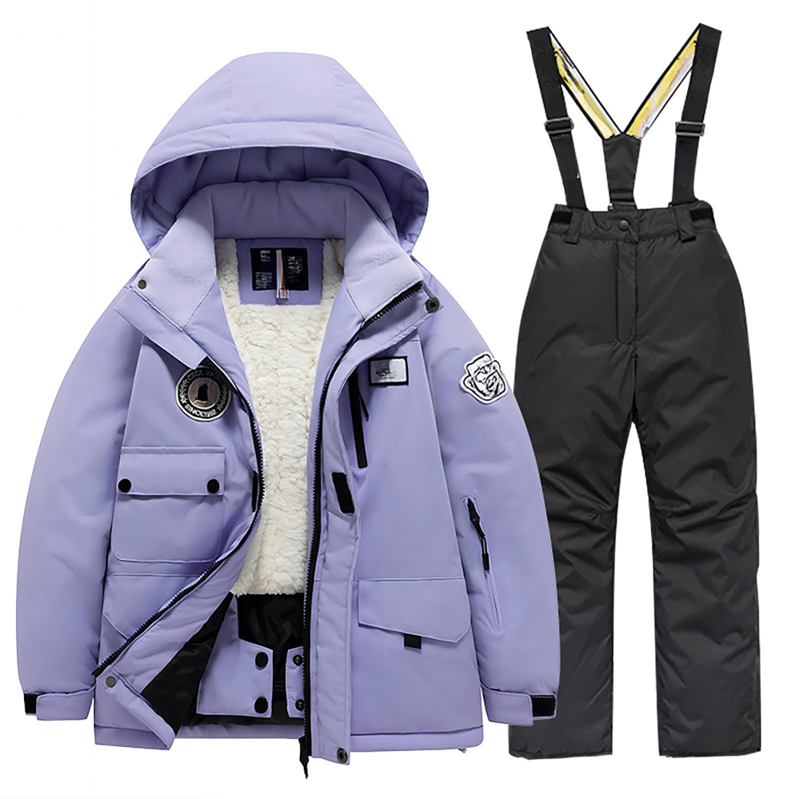 Tuta da sci per bambini, in pile, invernale, da snowboard, unisex
