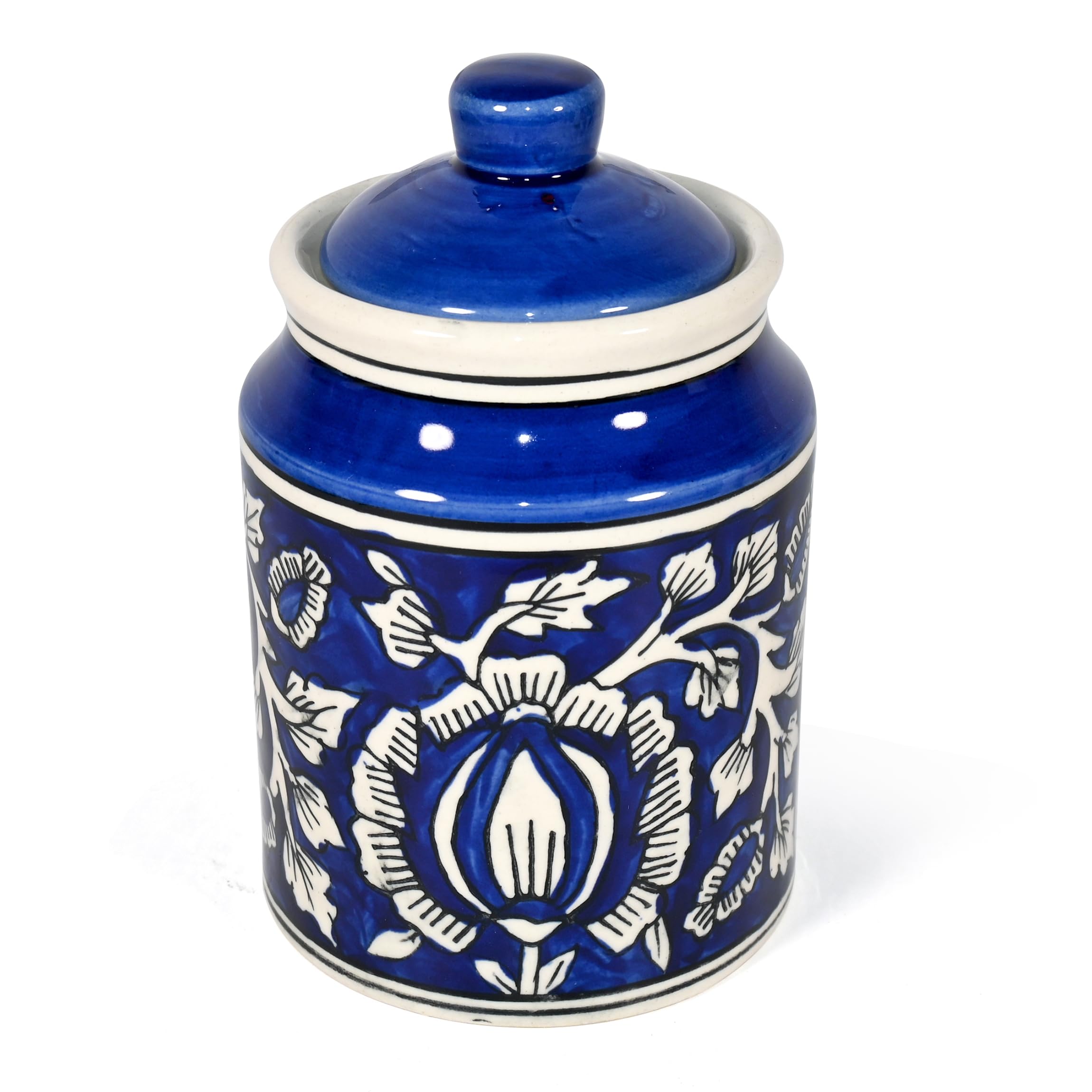 Amoorcart® Ceramic Pickle Jars For Storage Achar Chini Mati Barni Bharani Jars Jadi Jaadi Jadilu Pots Containers For Storing Salt, Tamarind Kitchen Storage With Lid, 850ML NON AIRTIGHT - Royal Blue (B0BWTZ18TH) Amazon Price History, Amazon Price Tracker