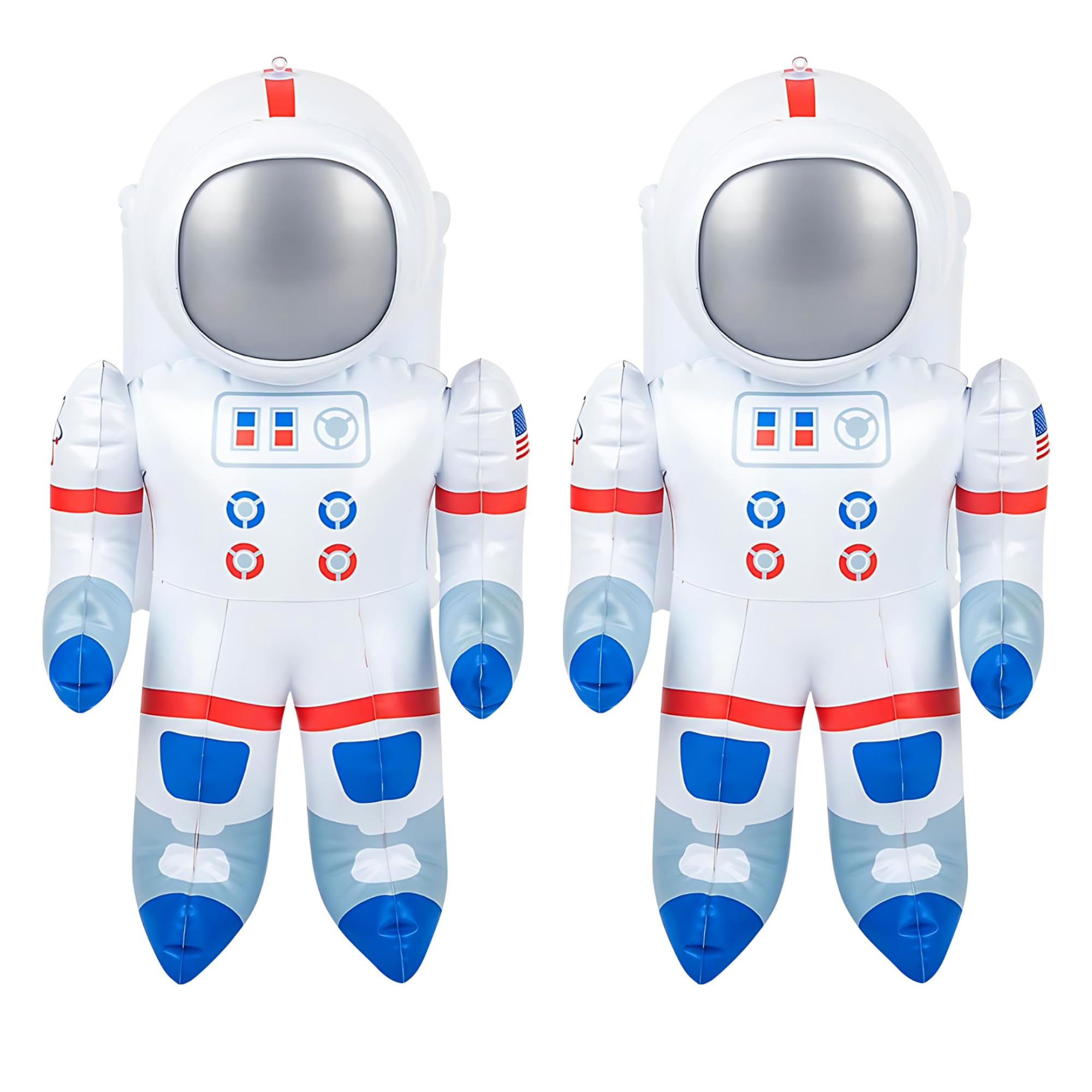 Kids Inflatable Astronauts, Set of 2 Toy Astronaut Inflates, 21.5" Long, Has Hanging Tags, Inflatable Toys Party Décor for Space Themed Parties,