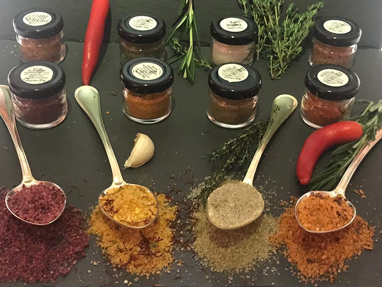 GLOSA MARINA - 2 x Gourmet Salz 8er Set, Meersalz und Gewürze aus Mallorca die ideale Geschenkidee (2x200g)
