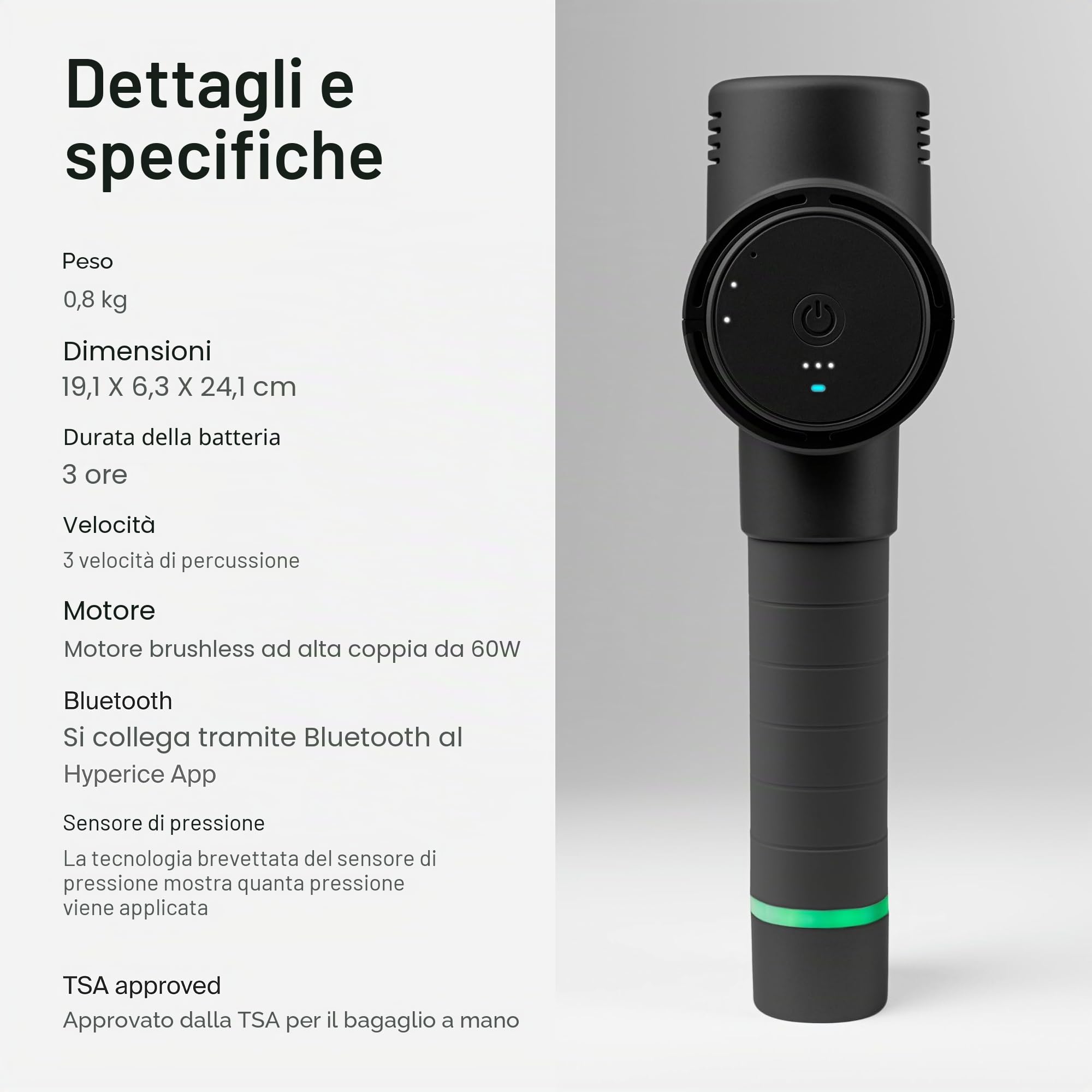 Hyperice Hypervolt 2 Nero Pistola massaggiante a percussione portatile
