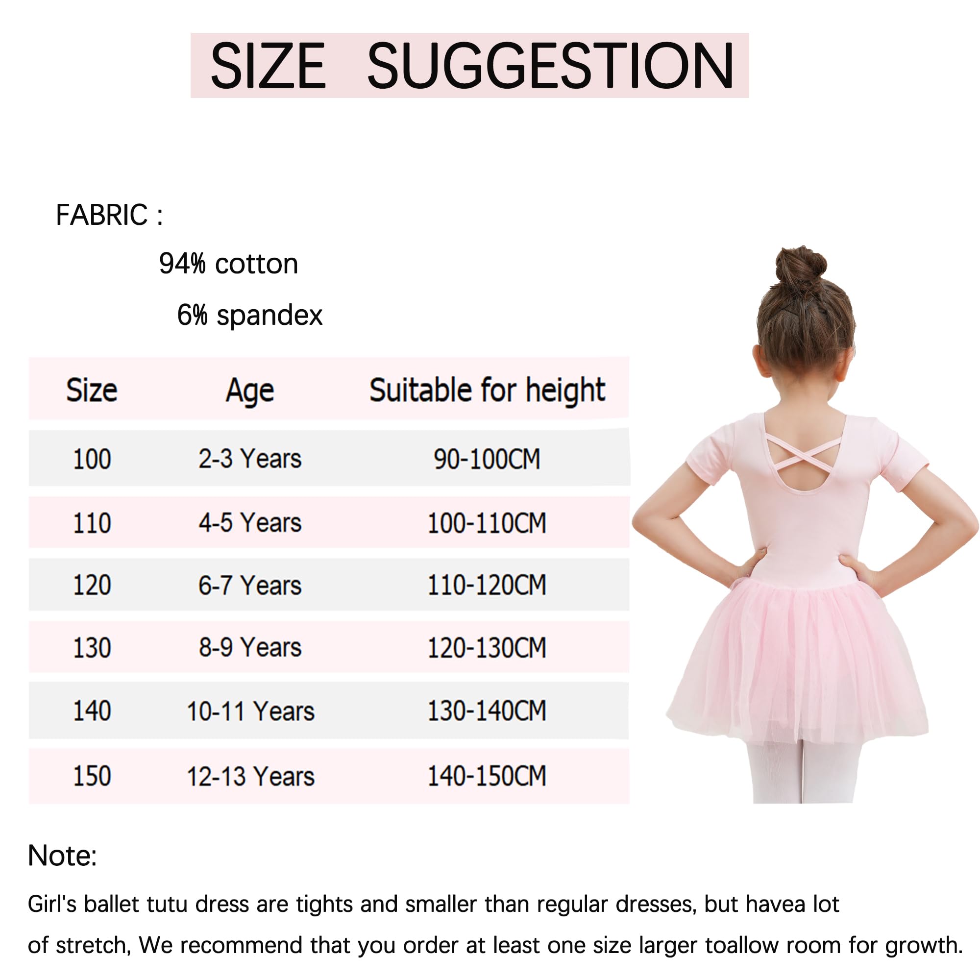 Robe tutu de ballet pour fille Robes de ballet Justaucorps à manches courtes Vêtements de danse en coton avec jupe en mousseline