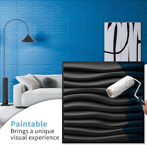 Miniatura 9 de Art3d Panel de pared decorativo 3D, 32 pies cuadrados de PVC, decoración de pared interior para sala de estar, dormitorio, vestíbulo, oficina,