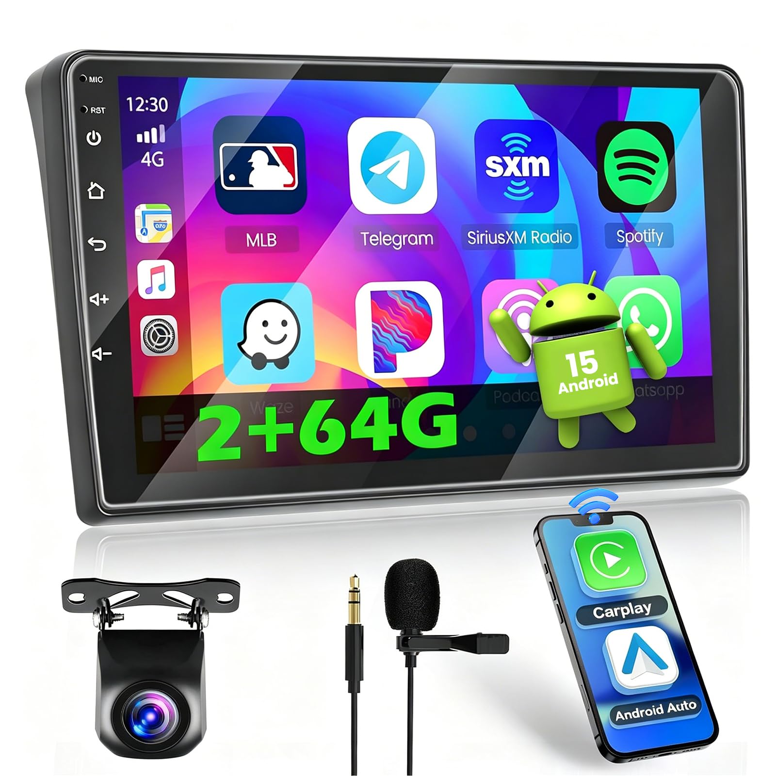 Inefala Radio Coche para Fiat DUCATO/Citroen Jumper 2/Peugeot Boxer 2 2011-2022, Android 15 2G+64G, Wireless Carplay & Android Auto, 9" Touchscreen Autoradio con GPS/WiFi/BT/RDS/FM Cámara Trasera Mic