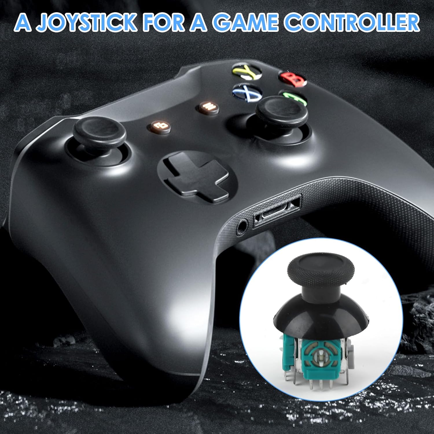 Replacement Joystick Axis Analog Sensor Module Thumbstick Console Controller Repair Kit for Xbox One with Thumbsticks Cap Screwdrivers Repair Tools