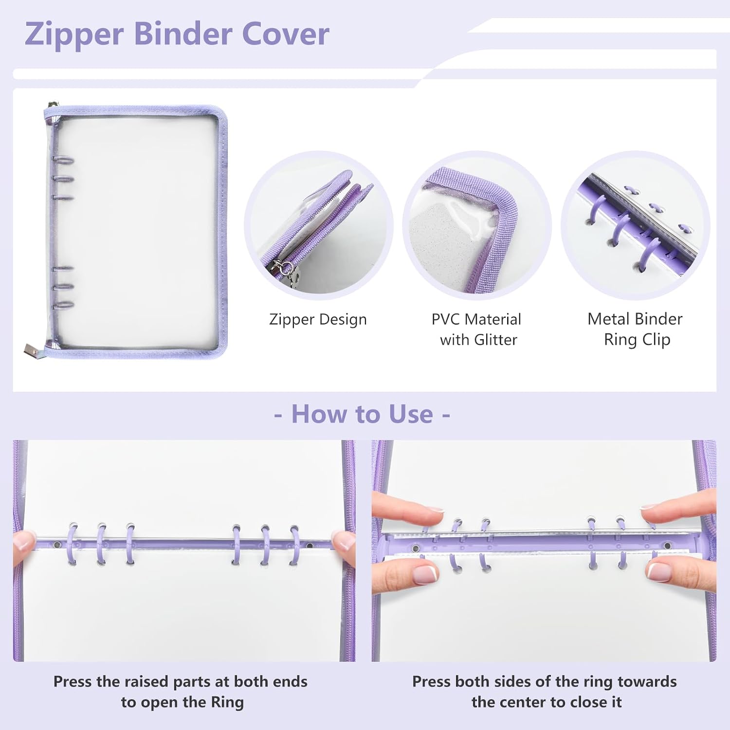 Reusable Sticker Storage Organizer Binder Collecting Book A5, Purple