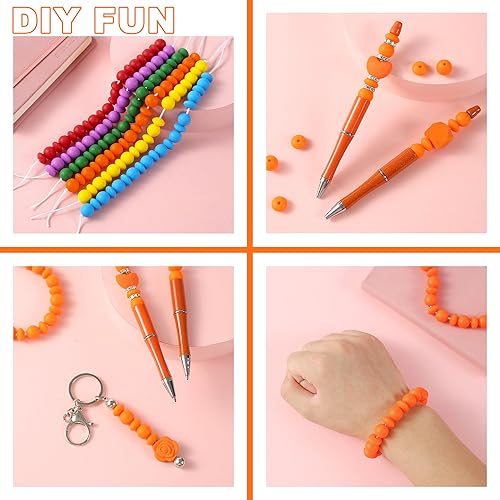 Miniatura 10 de 100 cuentas de silicona, cuentas de silicona de 0.472 pulgadas para hacer llaveros, cuentas focales de silicona de goma, cuentas sueltas a granel