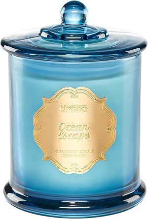 M&SENSE Eucalyptus & Mint Soy Candles For Home Scented, 11.6oz 70 Hour Burn Aromatherapy Candle Gift For Stress Relief, Meditation, Yoga, Relaxing SPA, Reusable Jar For Men And Women