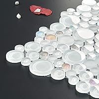 Vista 2 de Mosaico de vidrio para salpicaduras de cocina, pared de ducha de baño, etc., colección de burbujas, rondas mixtas, 12 x 12 x 5/16