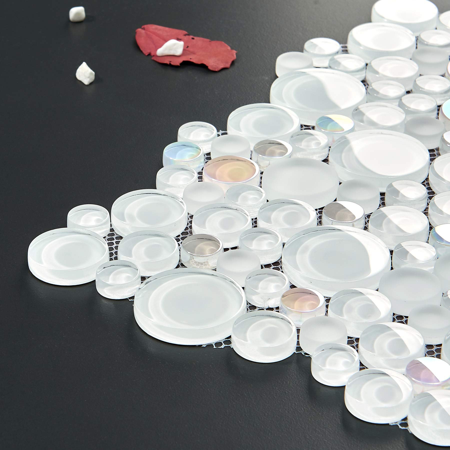 Diflart Glasmosaikfliesen – 30,5x30,5 Cm, Silber & Braun, Wasserdicht Für Küche & Bad