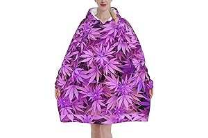 Snuggly Weed Retreat: Oversized Flannel Loungewear Hoodie