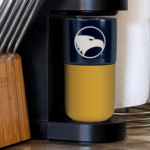 Miniatura 37 de Rico Industries NCAA Miami of Ohio Redhawks - Vaso de cerámica de 16 onzas con agarre de silicona, grabado láser profundo, diseño de color negro