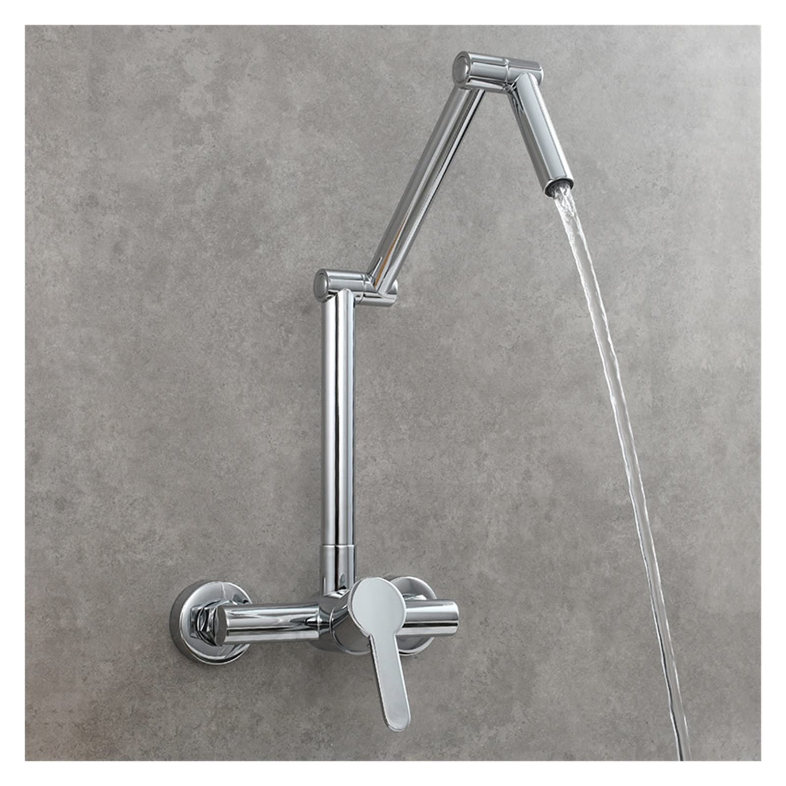 High Brass Pot Filler Tap Wall Mounted Kitchen Faucet Cold and Hot Water Folding Spout Black Chrome Nickel Mixer Taps,Durability(Style A Chrome)