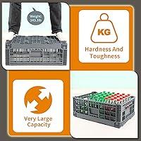 Vista 3 de Contenedor de almacenamiento plegable contene, caja de almacenamiento de plástico resistente de transferencia de 52 litros, cajas de leche