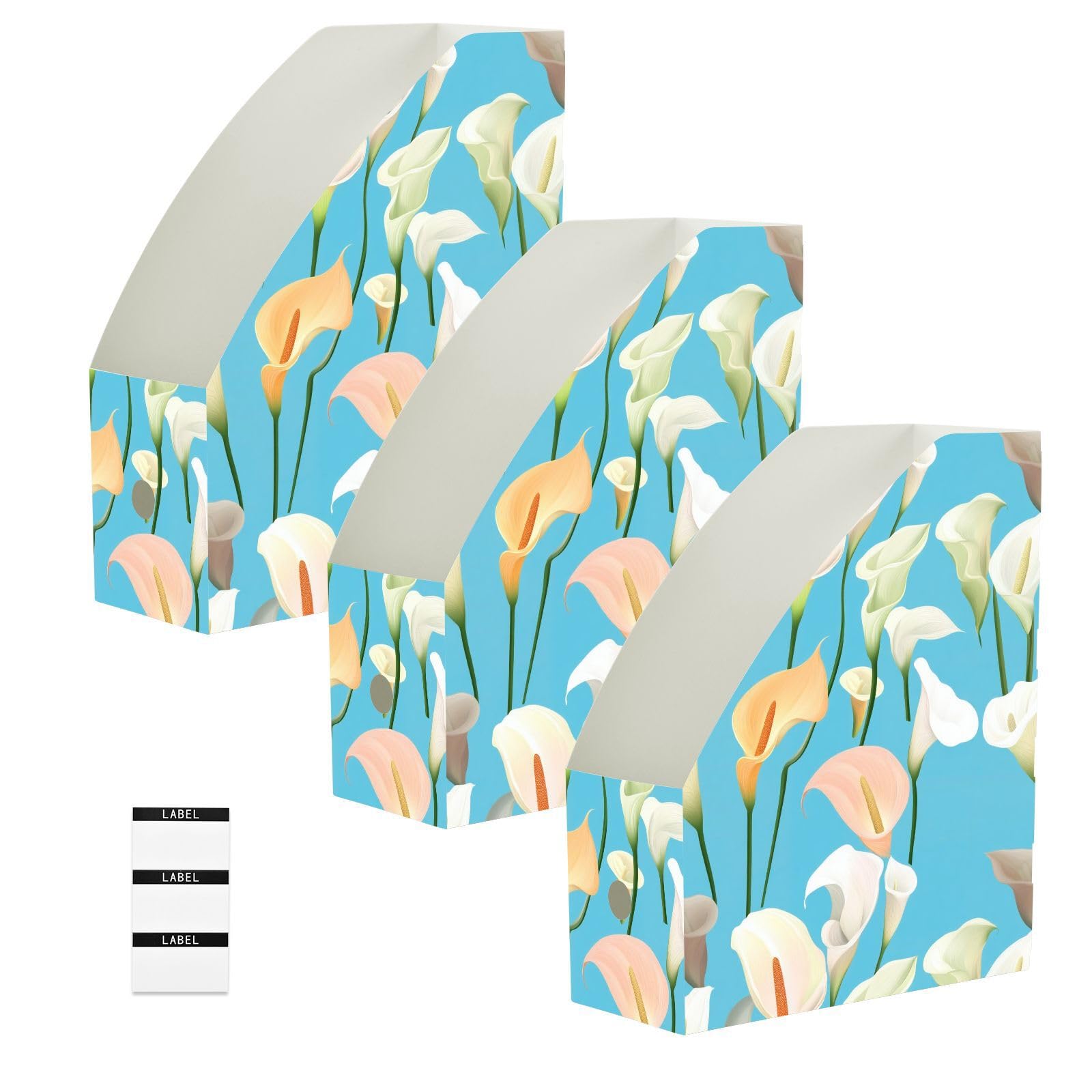 Porte-revues pliables design lys calla bleu pour dossiers fins