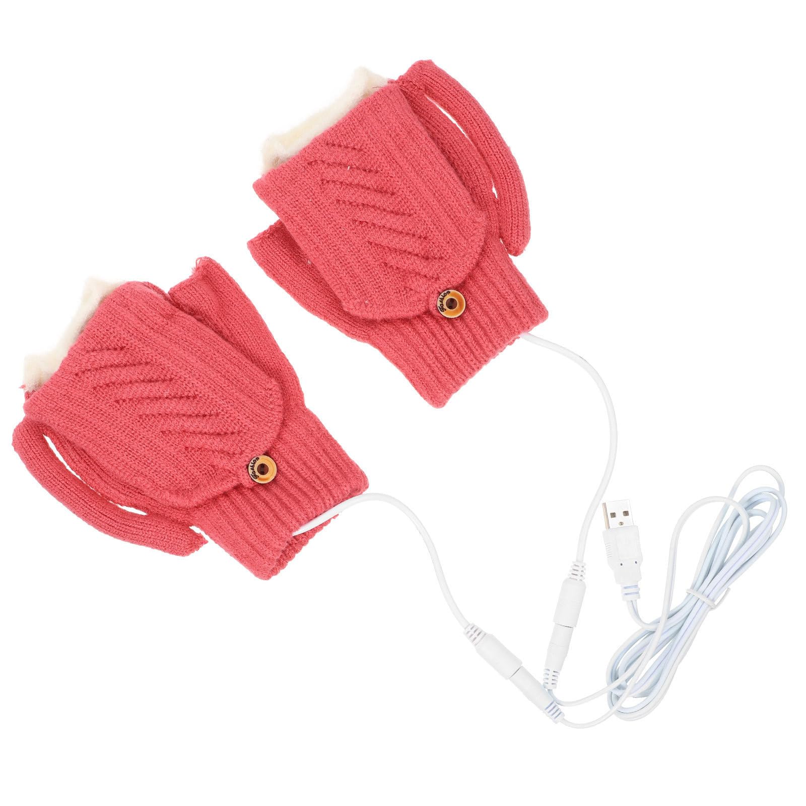 Didiseaon 4 Juegos Guantes Calefactables USB para Mujer y Ciclistas, 5v,