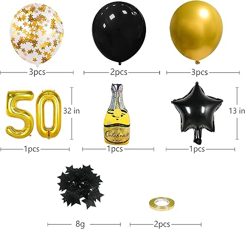 Miniatura 9 de Divertida pancarta de cumpleaños número 50 con texto en inglés Holy Shit Youre 50 Happy Fucking globo de papel de aluminio 50 negro y dorado