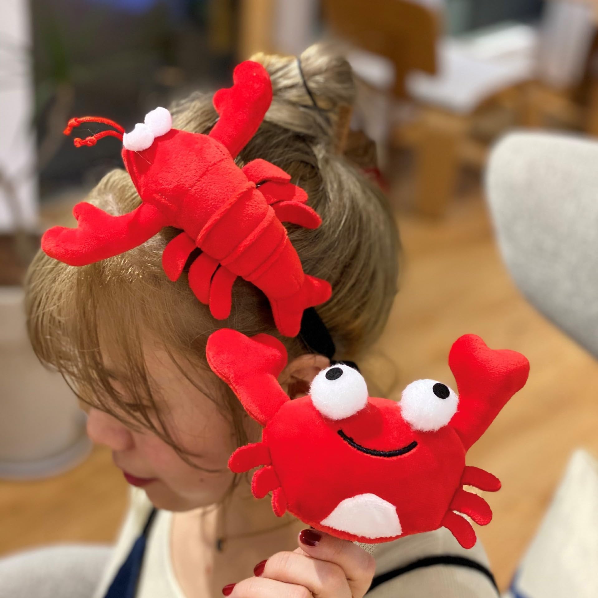 haozaikeji Funny Headband Toy Story Costume Spa Makeup Skincare Lobster Shark Headband Animal Headwear Cute Cartoon Hair Hoop Christmas Halloween Cosplay Headwear Party Fancy Dress Up Props - Image 3