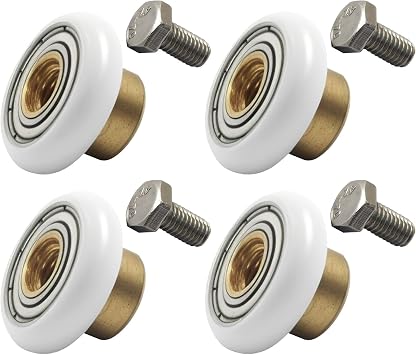 4 PCS Shower Wheels Replacement Part, 19mm | Sliding Glass Rollers, Stainless Steel Screws, Robust POM Wheels, Smooth & Quiet Operation