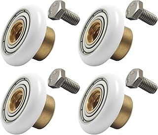 Aoserge 4 PCS Shower Wheels Replacement Part - 19mm Sliding Glass Rollers with Stainless Steel Screws, Robust POM Wheels for Smooth & Quiet Operation