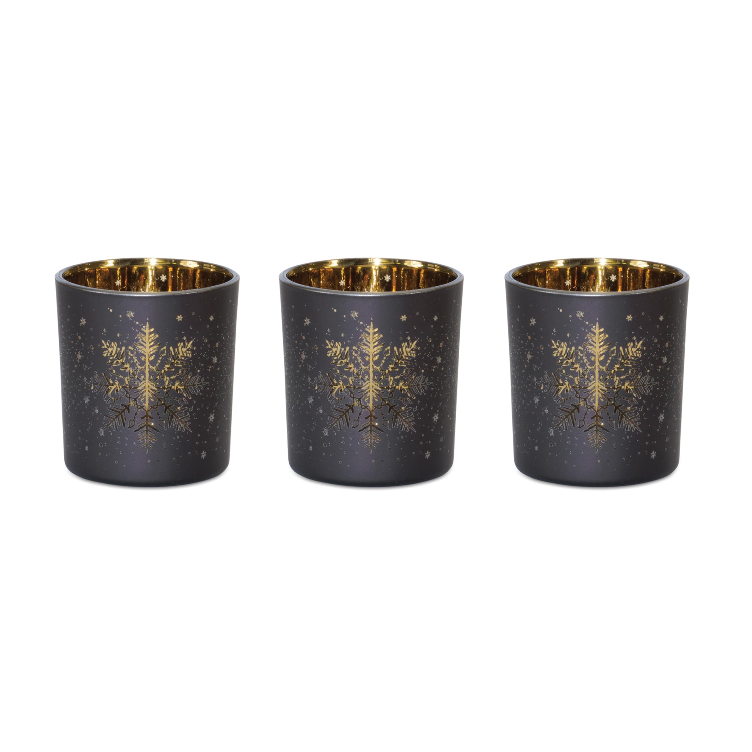 Melrose Lot de 3 photophores en verre 7 x 7,6 cm