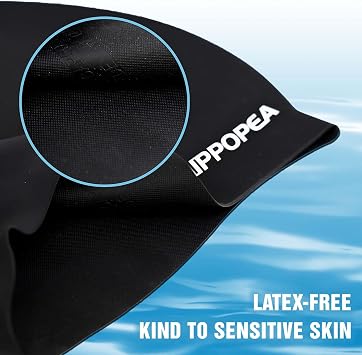 Extra Large Silicone Swim Cap for Long Hair, Dreadlocks, Braids, Weaves, Extensions, Curly Afro, 3D Ergonomic Anti Slip Swimming Cap for Women Men Boy Girl