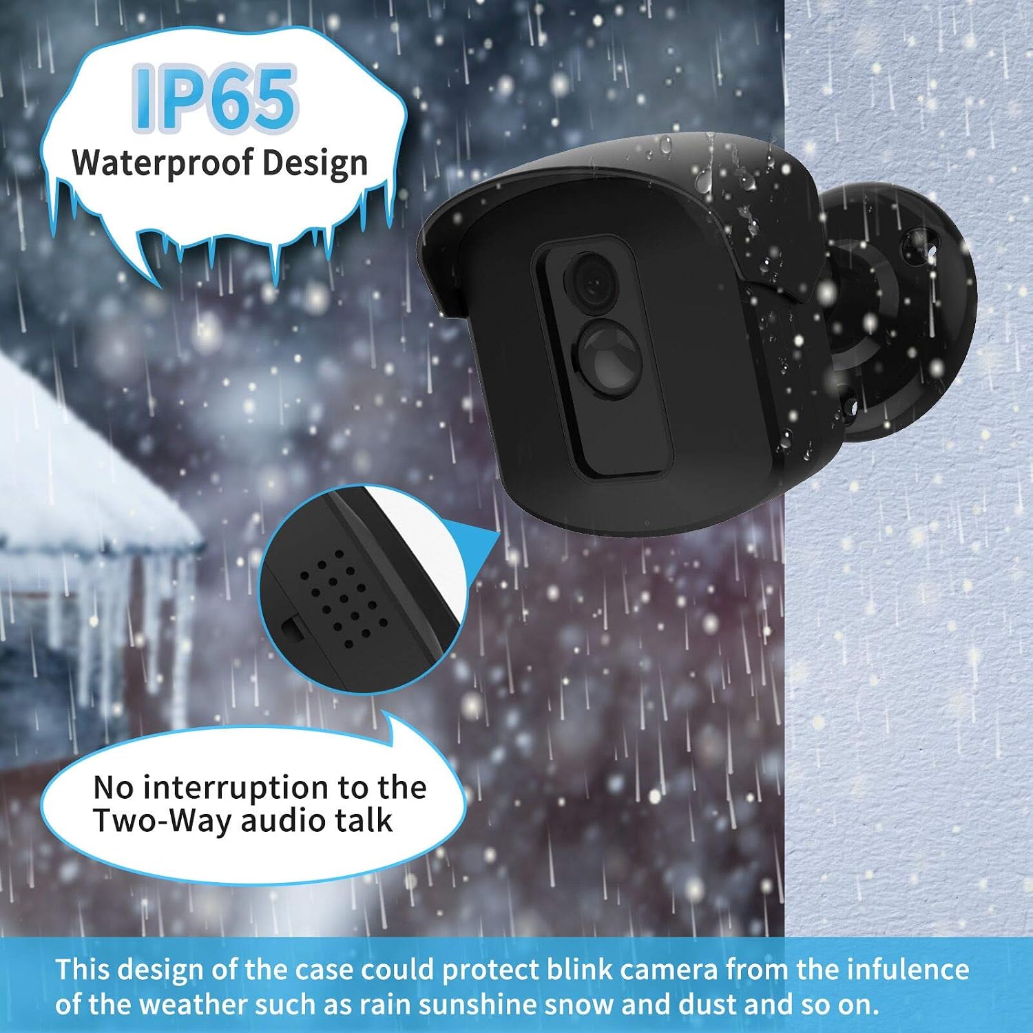 Blink XT2 Camera Mounts, Weatherproof Protective Cover and 360° Adjustable Wall Mount Bracket with Blink Sync Module Outlet Mount for Blink Home Security Camera System (Black, 3 Pack)