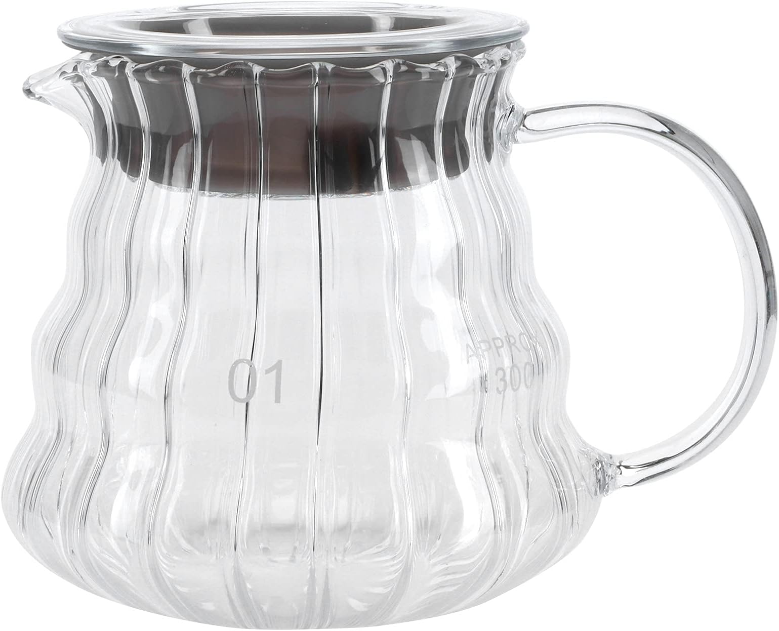 High Borosilicate Glass Coffee Pot, Pour Over Coffee Maker Kettle with Anti - Scald Handle and Rubber Dripper Support, Heat - Teapot for Home Office Use (300ml)