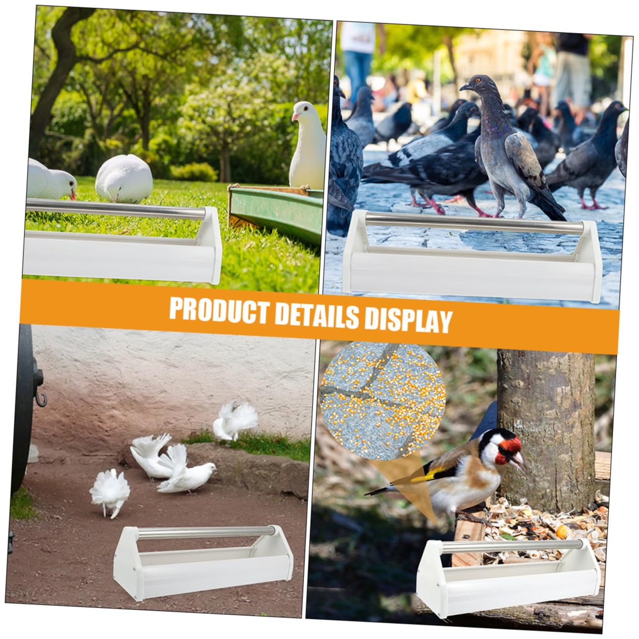 Mangeoire Facile à Nettoyer Plastique Résistant et Acier Inoxydable Lot de 2 Pièces pour Pigeon en Oiseaux en Intérieur Champs