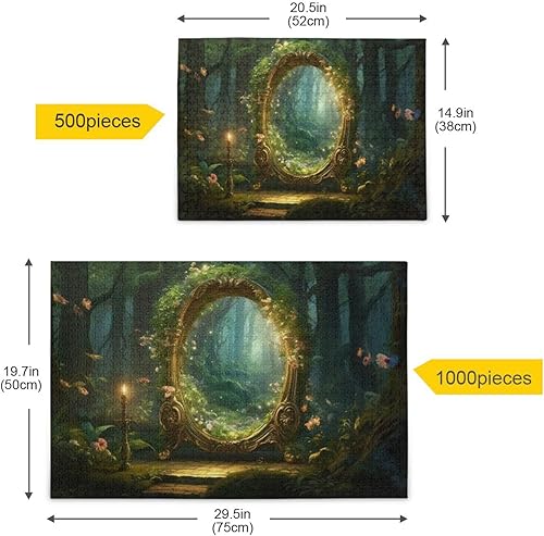 Miniatura 5 de Forest Mirror Jigsaw Puzzles 500 Pieces for Adults,Learning Educational Puzzles,Difficult and Challenge Families Toys with Mesh Storage Bag 2012113