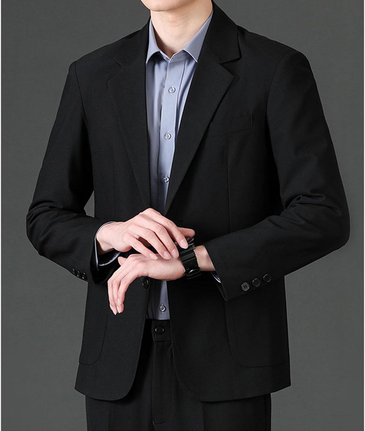 Mens Classic Formal Suit Jacket Vintage Casual Loose Sport Dress Coats Fashion Suit Jacket for Wedding Prom