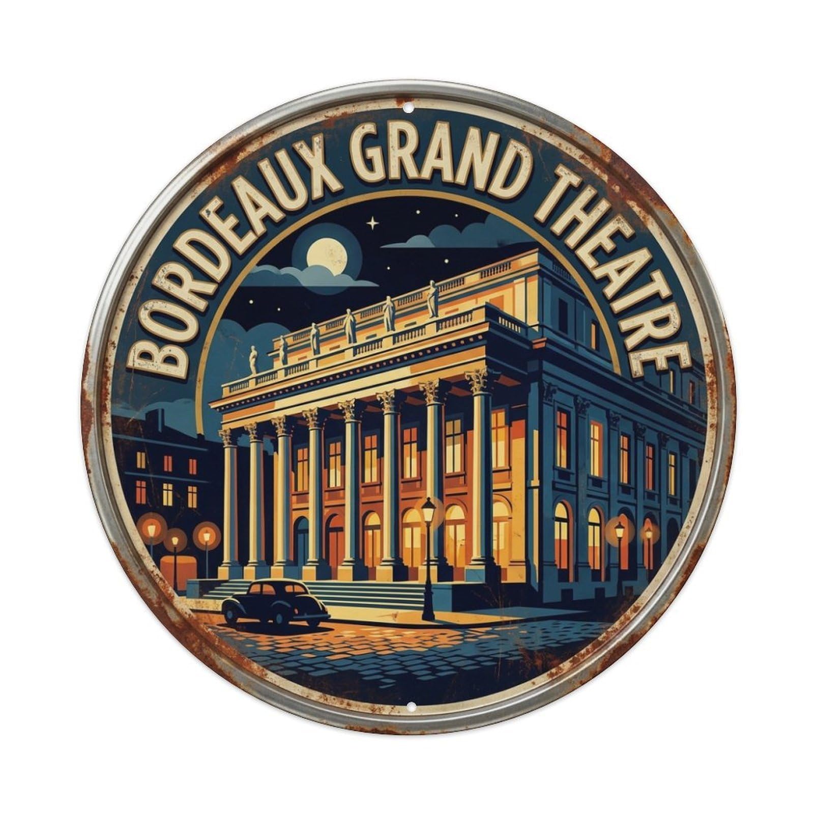 City Culture Travel France Bordeaux Grand Theater Metal Tin Sign