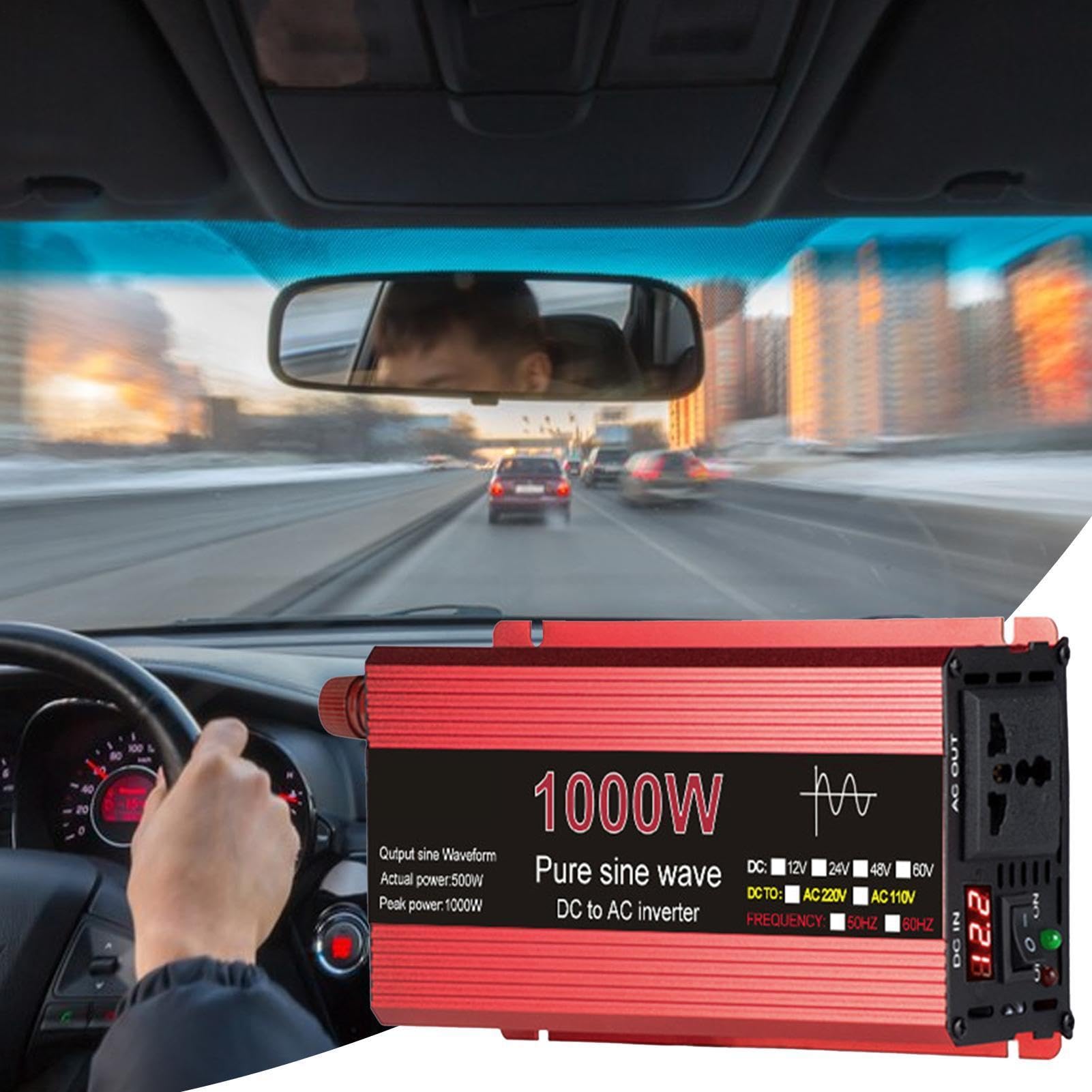 Cargador de coche 12 V a 220 V 120 V CA adaptador inversor de enchufe