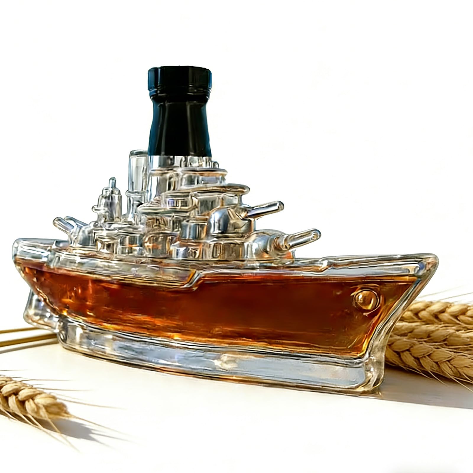 Carafe à whisky bateau en verre soufflé de 300 ml, l'idée cadeau idéale pour homme