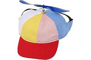 Dog Propeller Hat With Ear Holes, Adorable Rainbow Sunproof Dog Hat